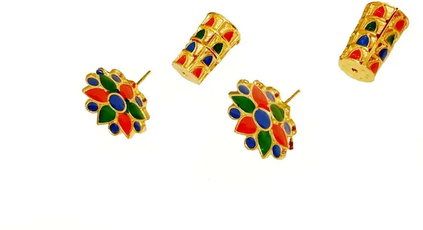 Assamese_Traditional_Copper_Gold_Plated_Multi_Colour_Thuriya_Stud_Earring_For_Girls_&_Women